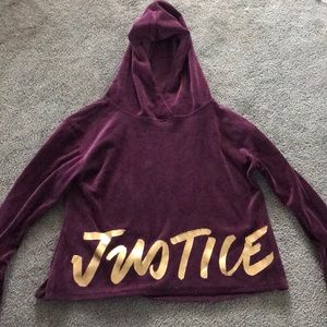 Justice soft hoody size 12 Maroon